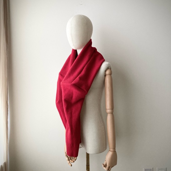 joodito 100% cashmere origami snake scarf wraparound wrap oversized slouchy red - Picture 8 of 11